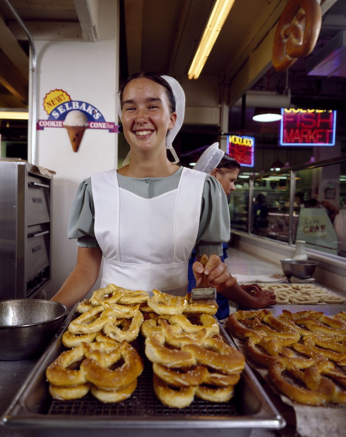 an Amish vendor at the Central Market in Lancaster County Pennsylvania