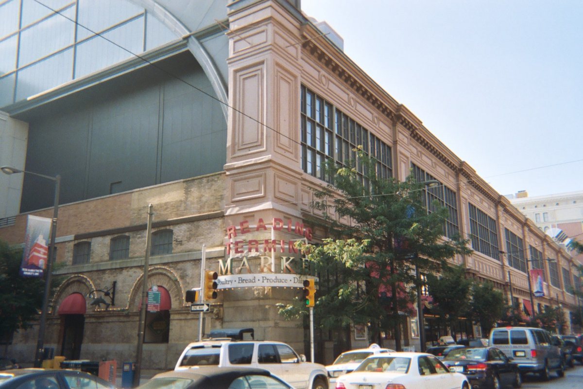 vendor stalls inside historic Reading Terminal Market